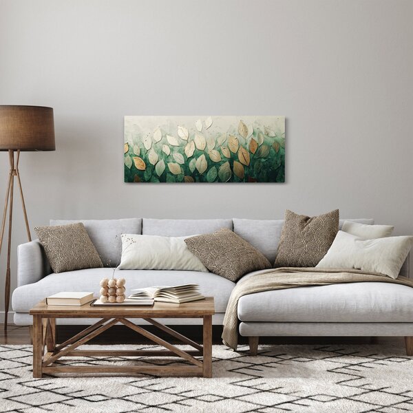 Kép - Arany-zöld levelek (120x50 cm)
