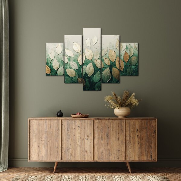 Kép - Arany-zöld levelek (150x105 cm)