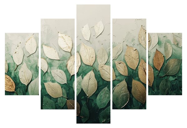 Kép - Arany-zöld levelek (150x105 cm)