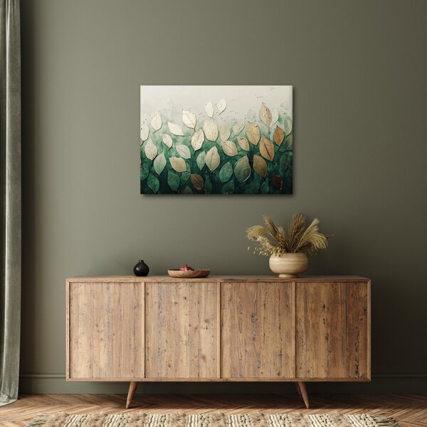 Kép - Arany-zöld levelek (70x50 cm)