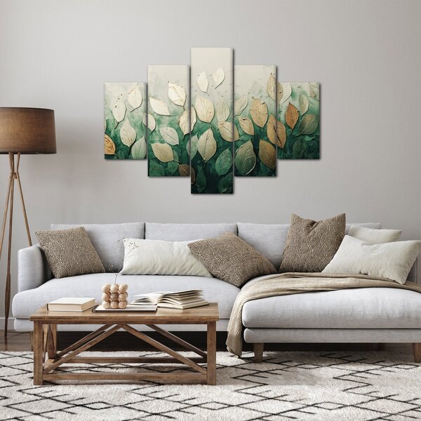 Kép - Arany-zöld levelek (150x105 cm)