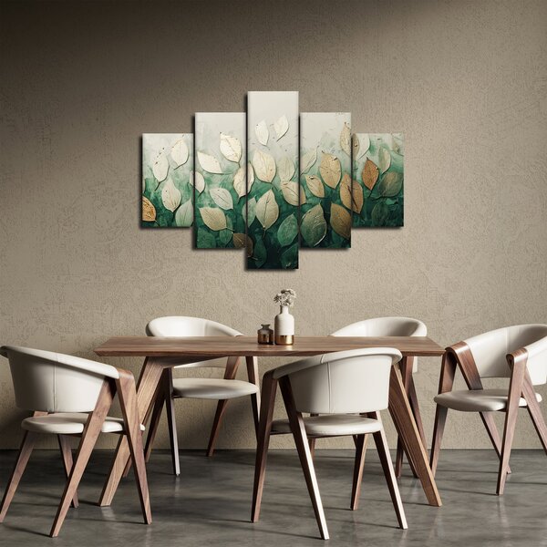 Kép - Arany-zöld levelek (150x105 cm)