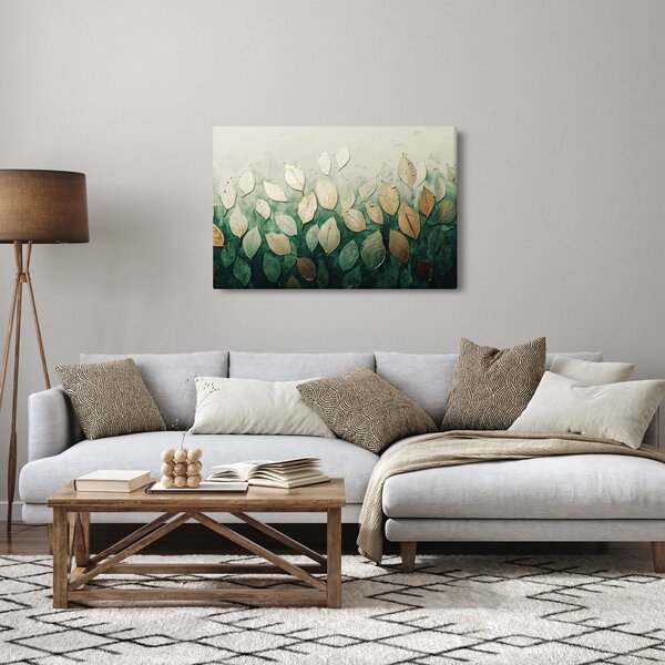 Kép - Arany-zöld levelek (90x60 cm)