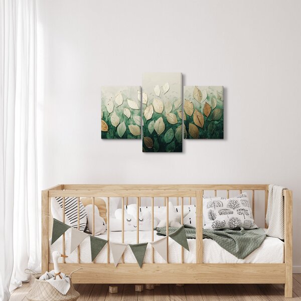 Kép - Arany-zöld levelek (90x60 cm)