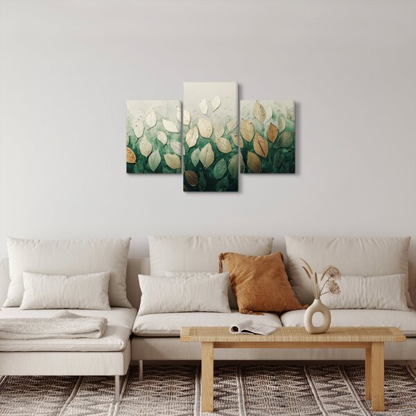 Kép - Arany-zöld levelek (90x60 cm)