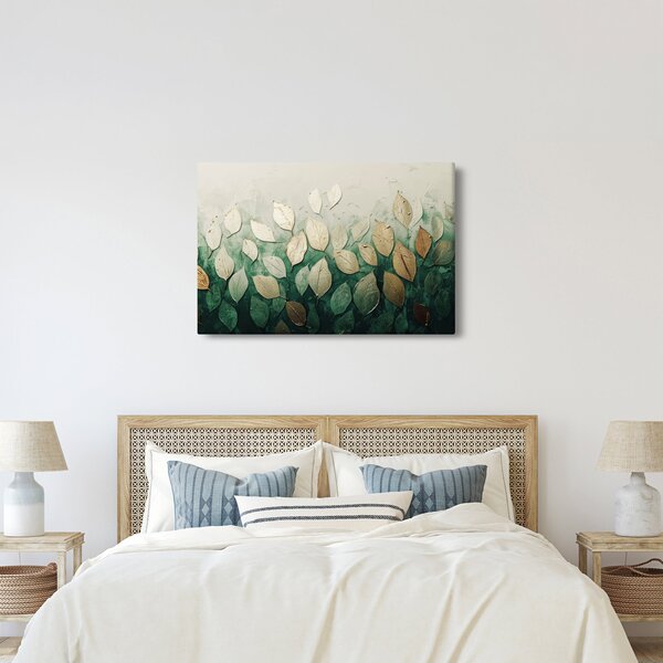Kép - Arany-zöld levelek (90x60 cm)