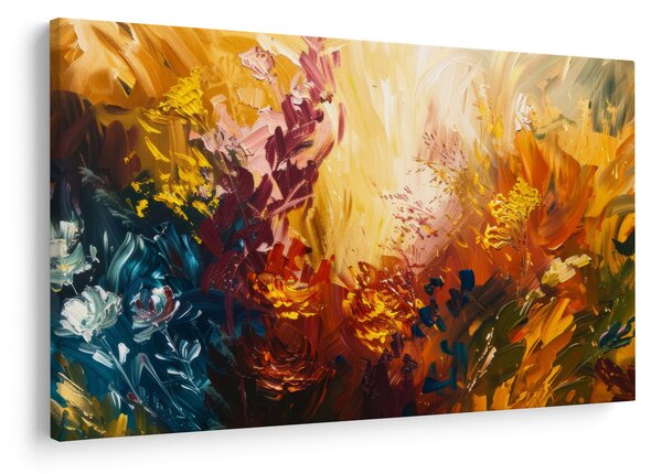 Kép - Absztrakt festmény a virágokról (90x60 cm)