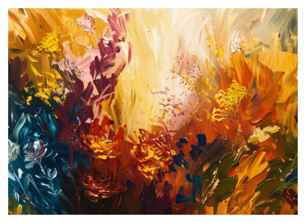 Kép - Absztrakt festmény a virágokról (70x50 cm)