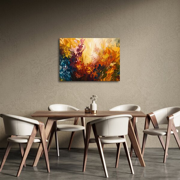 Kép - Absztrakt festmény a virágokról (70x50 cm)