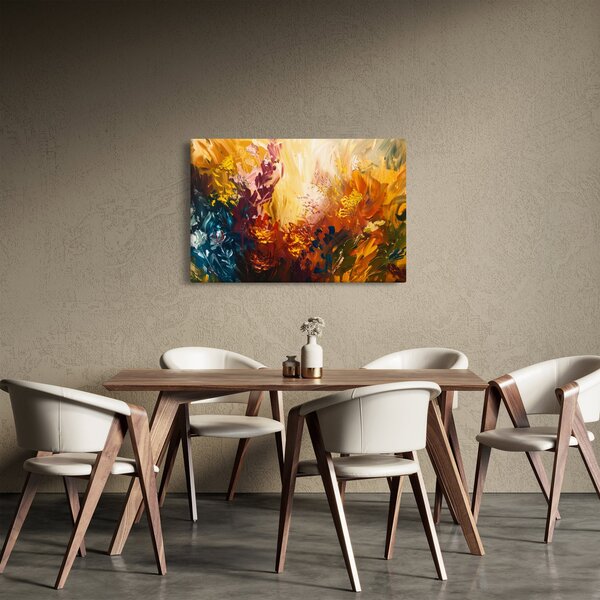 Kép - Absztrakt festmény a virágokról (90x60 cm)