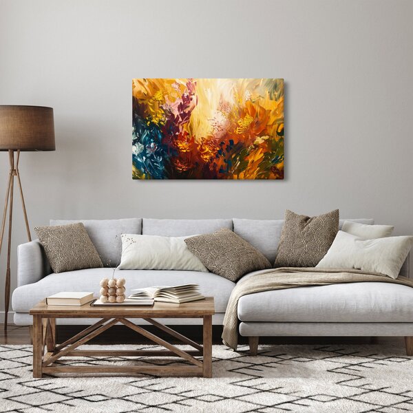 Kép - Absztrakt festmény a virágokról (90x60 cm)