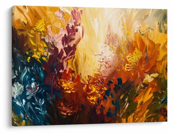 Kép - Absztrakt festmény a virágokról (70x50 cm)