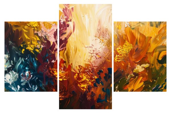 Kép - Absztrakt festmény a virágokról (90x60 cm)
