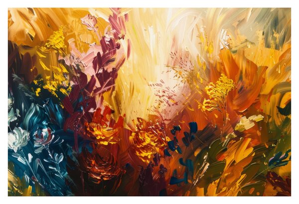 Kép - Absztrakt festmény a virágokról (90x60 cm)