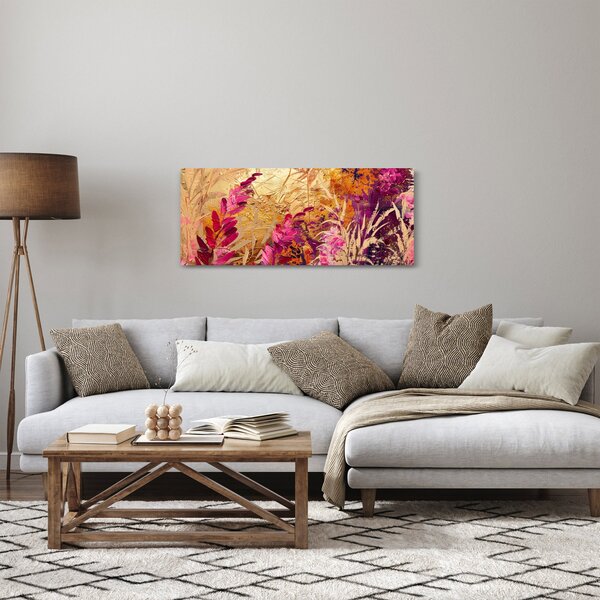 Kép - Absztrakt festmény virágok II. (120x50 cm)