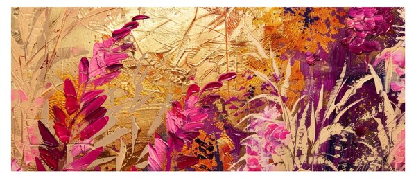 Kép - Absztrakt festmény virágok II. (120x50 cm)