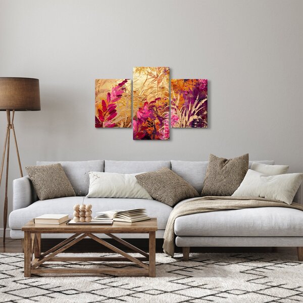 Kép - Absztrakt festmény virágok II. (90x60 cm)