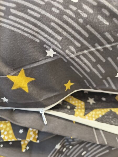 Star fekete pamut ágyneműhuzat 200x140cm+90x70cm