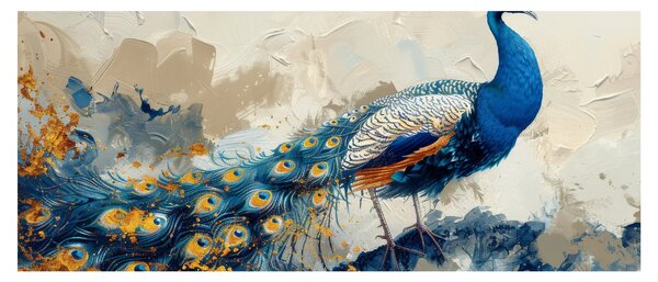Kép - Páva, festmény (120x50 cm)