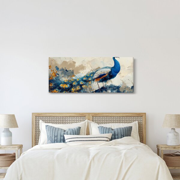 Kép - Páva, festmény (120x50 cm)