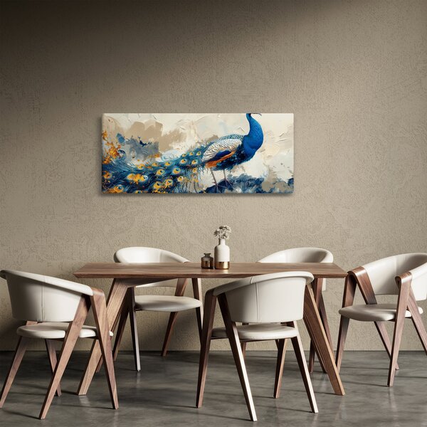 Kép - Páva, festmény (120x50 cm)