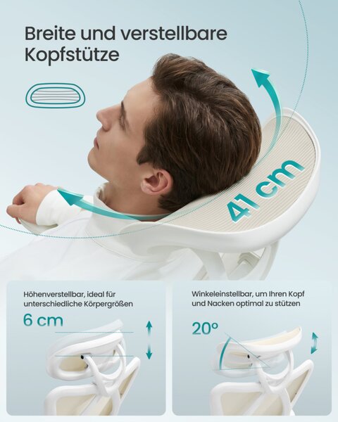 SONGMICS OBN063LH01 ergonomikus irodai szék hálós háttámlával cappuccino bézs