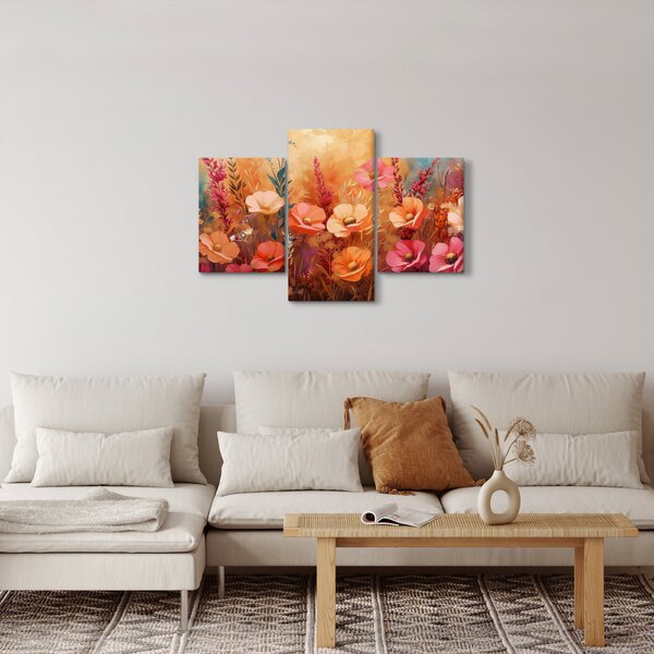 Kép - Virágos rét, festmény (90x60 cm)