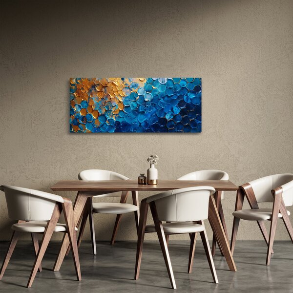 Kép - Kék-arany festmény (120x50 cm)