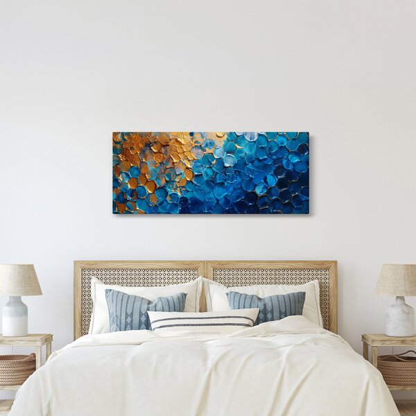Kép - Kék-arany festmény (120x50 cm)