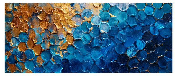 Kép - Kék-arany festmény (120x50 cm)