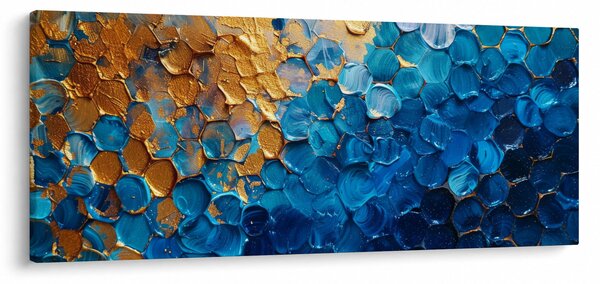 Kép - Kék-arany festmény (120x50 cm)