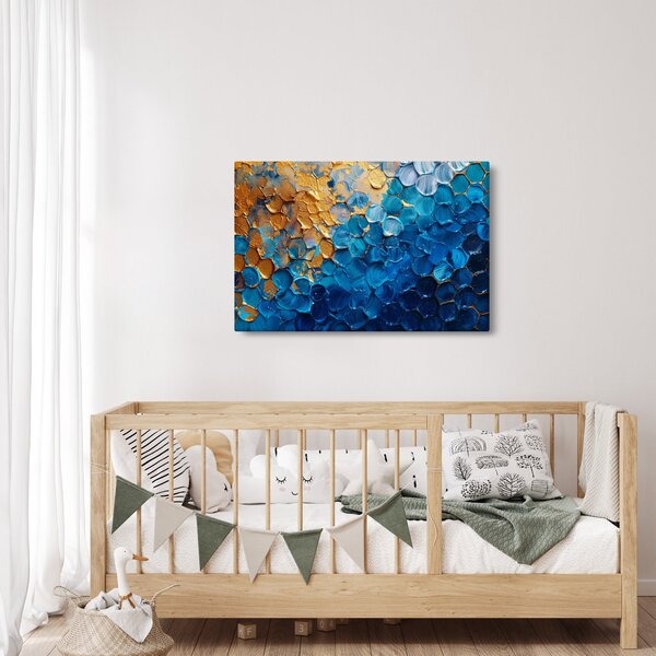 Kép - Kék-arany festmény (90x60 cm)