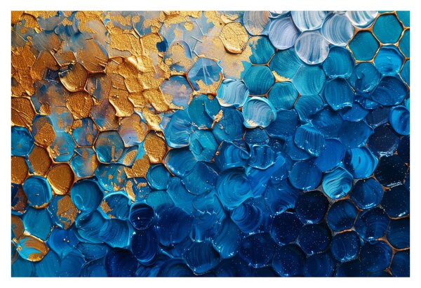 Kép - Kék-arany festmény (90x60 cm)