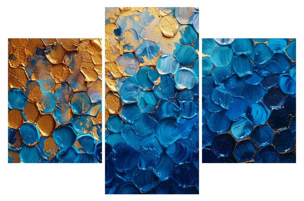 Kép - Kék-arany festmény (90x60 cm)