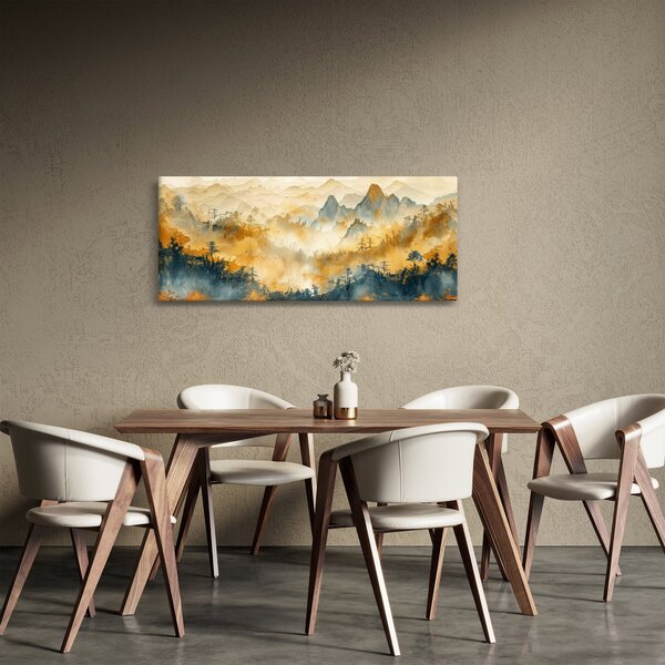 Kép - Hegyek, akvarell (120x50 cm)