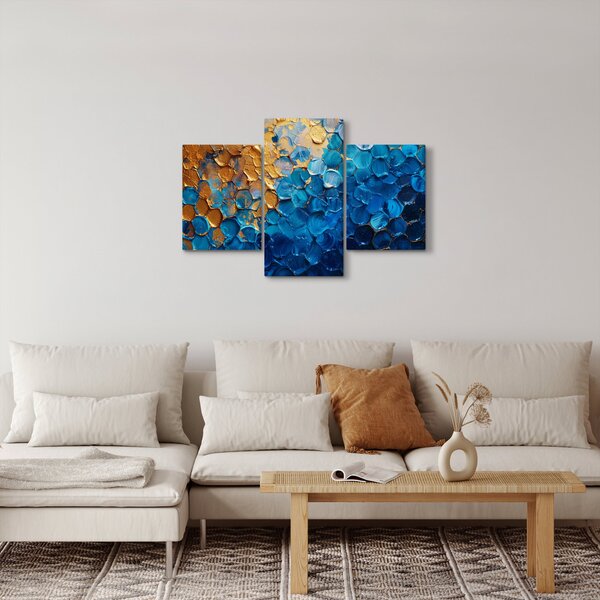 Kép - Kék-arany festmény (90x60 cm)