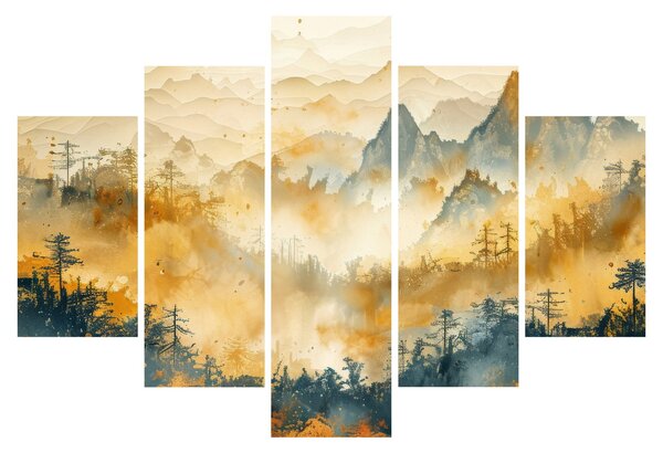 Kép - Hegyek, akvarell (150x105 cm)