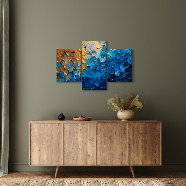 Kép - Kék-arany festmény (90x60 cm)
