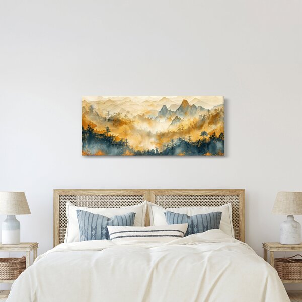 Kép - Hegyek, akvarell (120x50 cm)