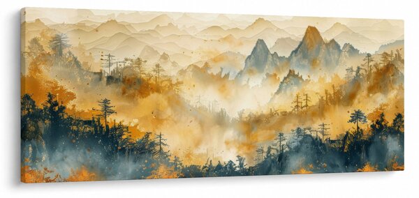 Kép - Hegyek, akvarell (120x50 cm)