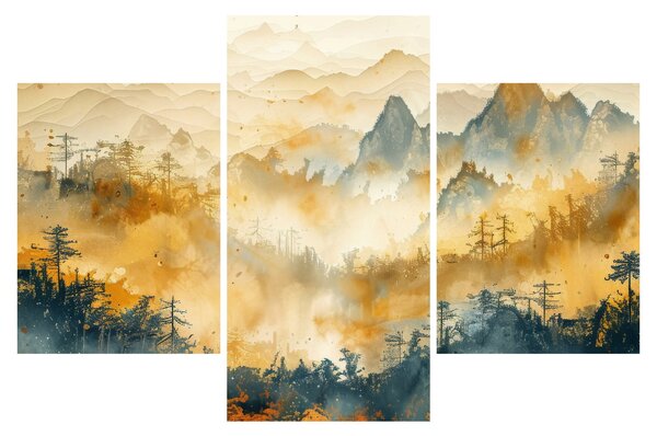 Kép - Hegyek, akvarell (90x60 cm)