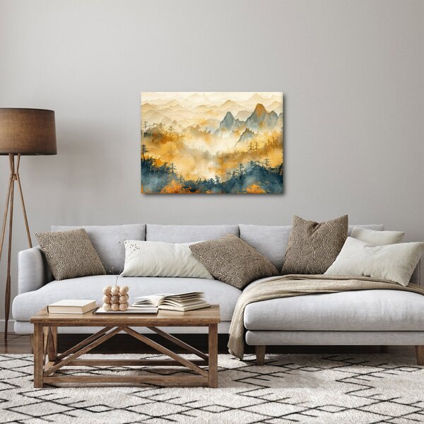 Kép - Hegyek, akvarell (70x50 cm)