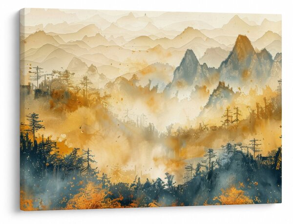 Kép - Hegyek, akvarell (70x50 cm)