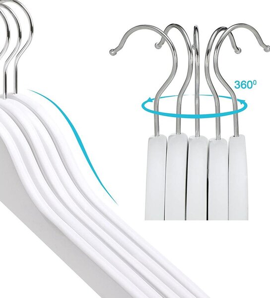 Kis méretű vállfa 35 cm, Gyermek ruhaakasztók, 20 db-os csomag, fehér