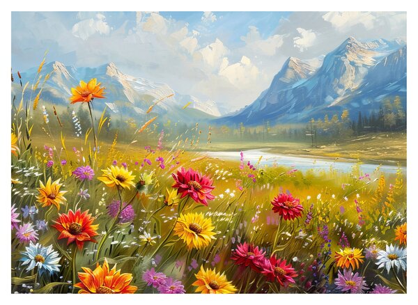 Kép - Festett táj (70x50 cm)