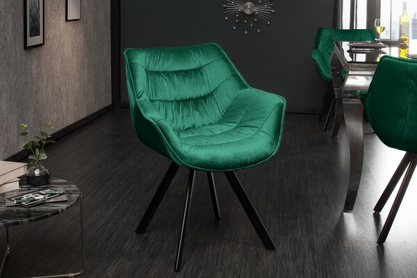 MATCH design bársony szék - smaragd