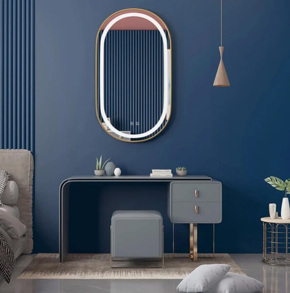 Tükör LED OLL 60x90 cm Brush Gold