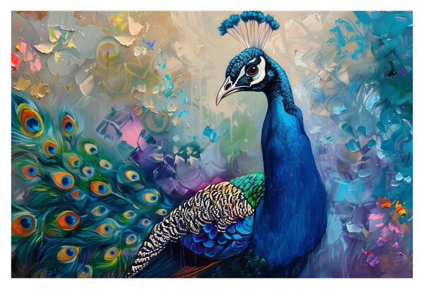 Kép - Festmény egy páva (90x60 cm)