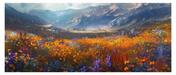 Kép - Festett hegyi táj II. (120x50 cm)