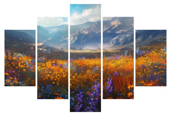 Kép - Festett hegyi táj II. (150x105 cm)